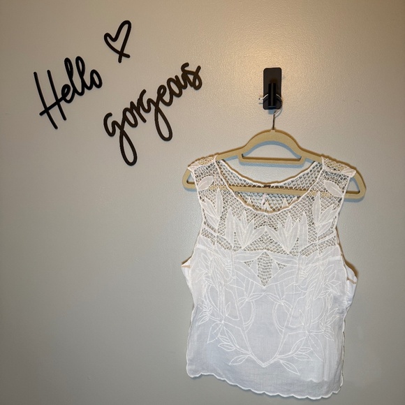Free People Tops - Free People Lace Embroidery Tank with Open sides sz S